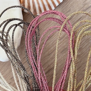 2 metros de cordón de poliéster metalizado de 1 mm, hilo de poliéster para pulsera de 1 mm
