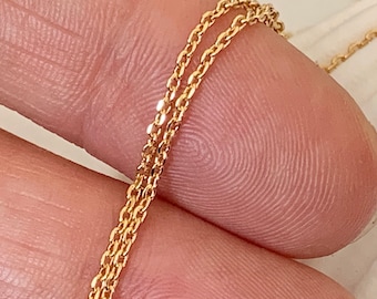 24K Chaîne forçat diamantée, morceau de chaîne forçat 1 mm plaqué or 1 micron