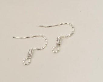 20 17mm hook earrings 925 silver plated hooks