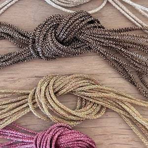 2 meters 1mm metallic polyester cord, 1mm polyester bracelet thread image 2