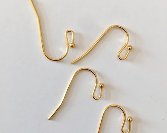 1 Pair of 22k Gold Plated Ball Hook Earrings 20x13mm