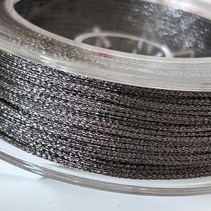 2 meters 1mm metallic polyester cord, 1mm polyester bracelet thread Anthracite bronze