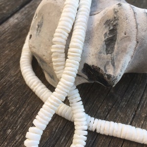 50 Rondelles HEISHI 7/8mm Coquillages du Pacifique white 5/6mm - 7/8mm - perles rondes coquillages naturels
