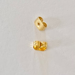 Par de puntas de botón de 5x3 mm, par de botones tipo mariposa chapados en oro imagen 3