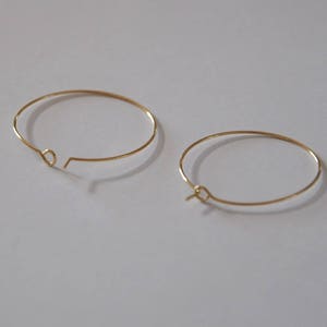 1 PAIR BO CREOLES 20 mm Gold Plated 0.5 microns image 3
