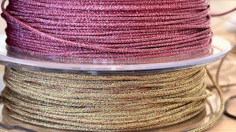 2 mètres cordon 1mm polyester métallisé, fil polyester 1 mm bracelet image 8