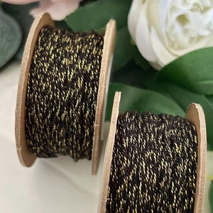 2 meters of 1mm black cotton cord and metallic gold thread, 1mm cotton thread for macrame bracelet, beads, DIY,