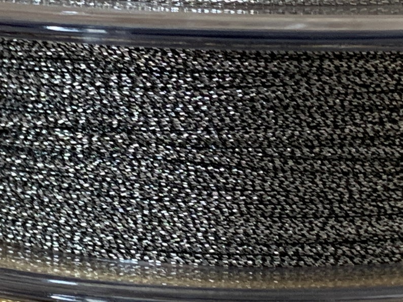 Cavo in poliestere metallizzato da 2 metri da 1 mm, filo per braccialetto in poliestere da 1 mm Argent Noir