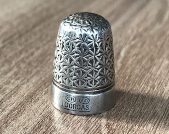 Antique Art Deco Art Nouveau 800,925,935 silver thimble thimbles with glass trim relief pattern thimble collectors