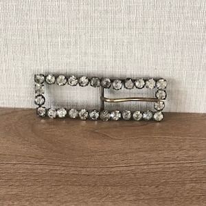Antique Victorian Oblong Paste/Diamante Prong Buckle