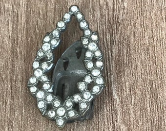 Vintage Art Deco Diamante Dress Clip – Silver Tone, 1930s