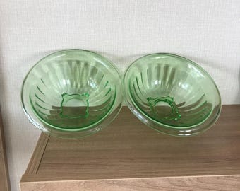 ウランガラスのシャーベットボウル2個 - Etsy 日本