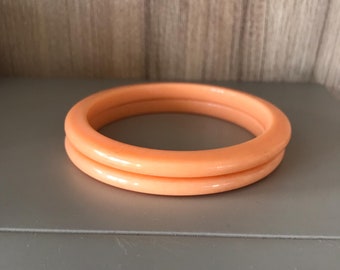 透明オレンジヴィンテージプラスチックバングル、82x16x08mm（内寸65mm 