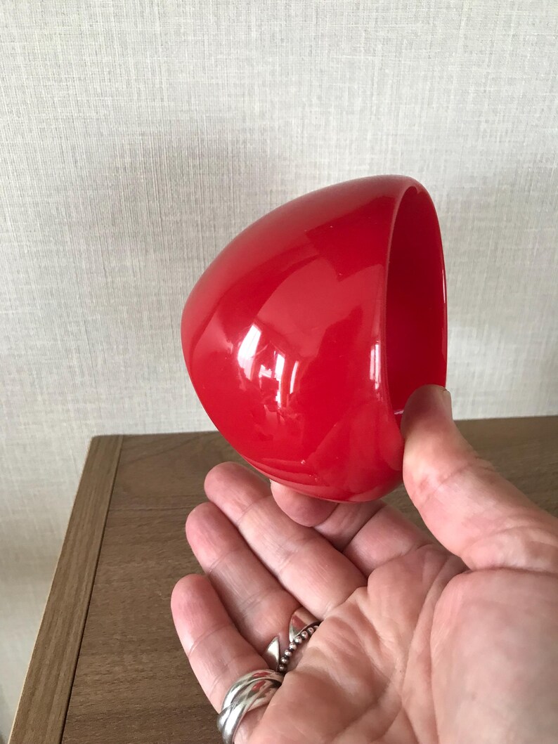 Vintage Chunky Jumbo Red Abstract Asymmetrical Circular Bangle Etsy UK