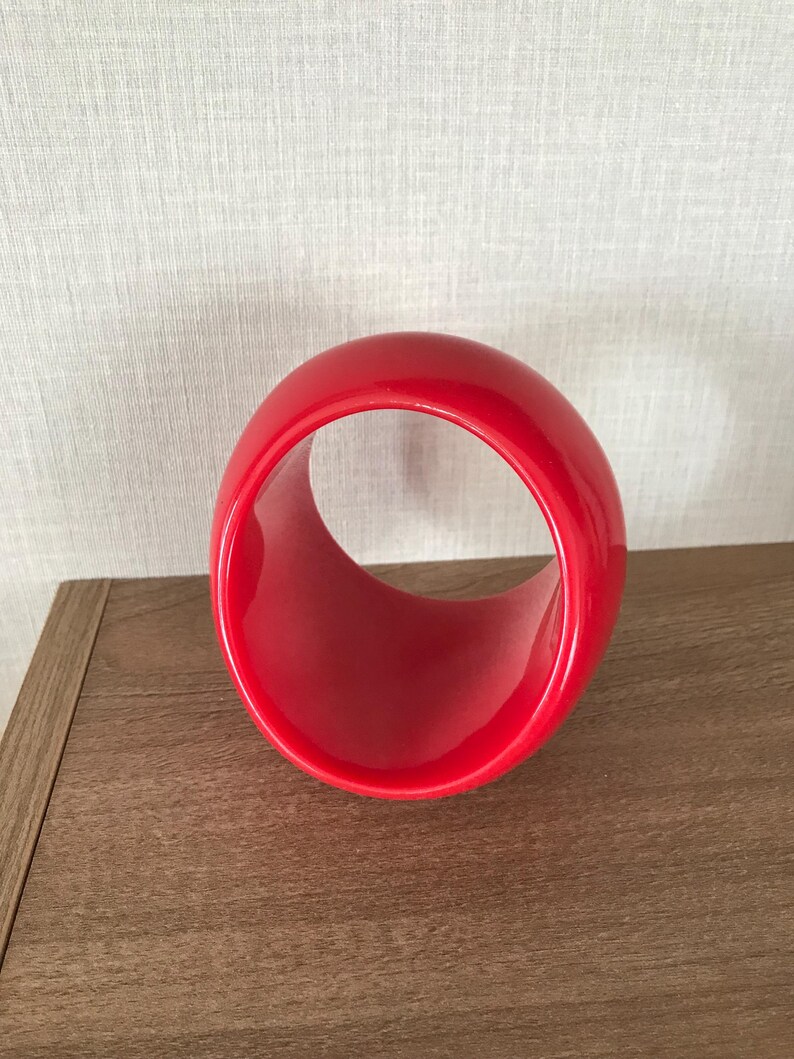 Vintage Chunky Jumbo Red Abstract Asymmetrical Circular Bangle Etsy UK
