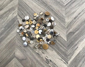Assorted lot of Antique and Vintage Brass and Metal Workwear/Uniform Shank and Sew Through Buttons