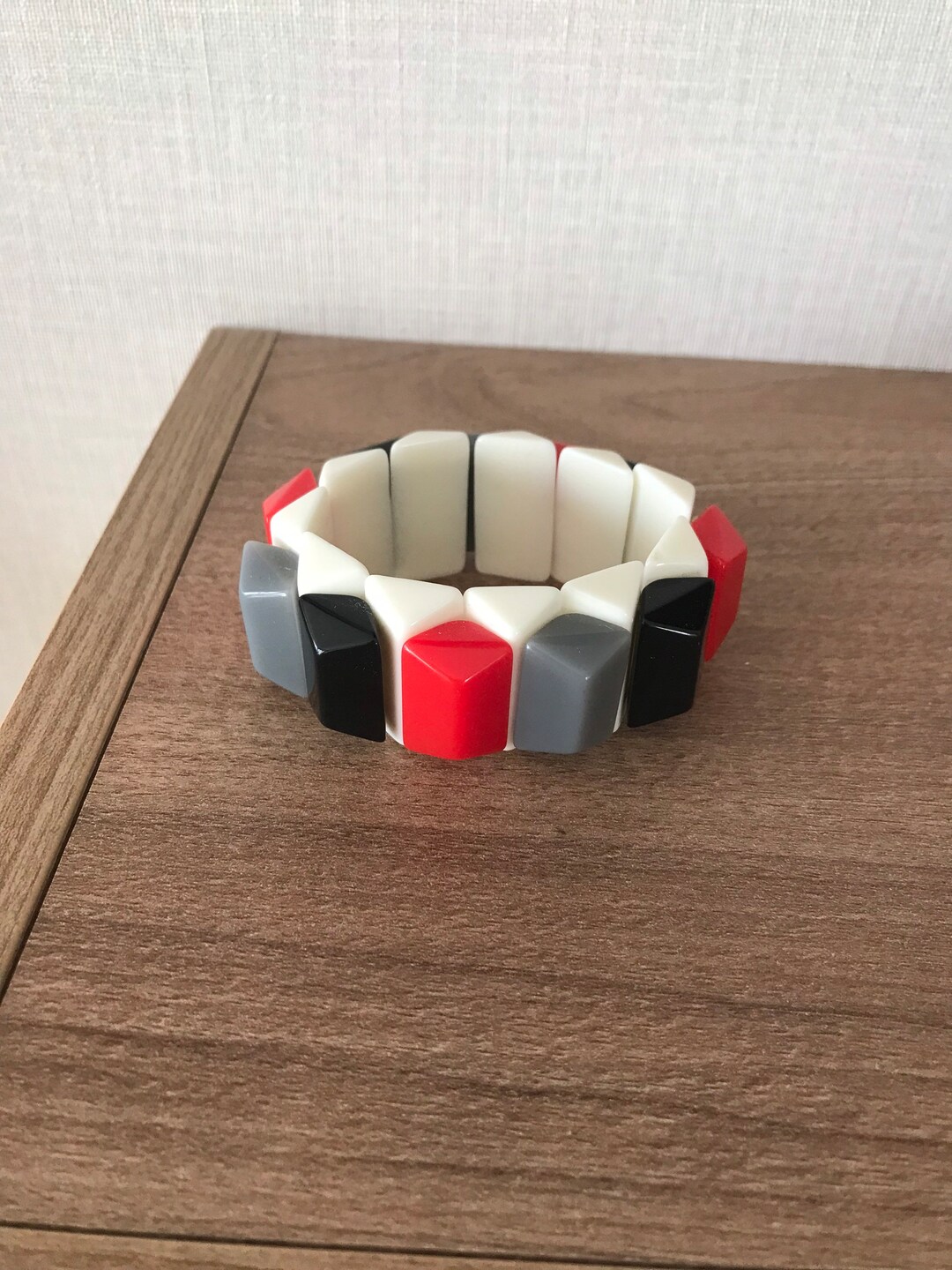 Vintage Plastic Stretch Bracelet Etsy