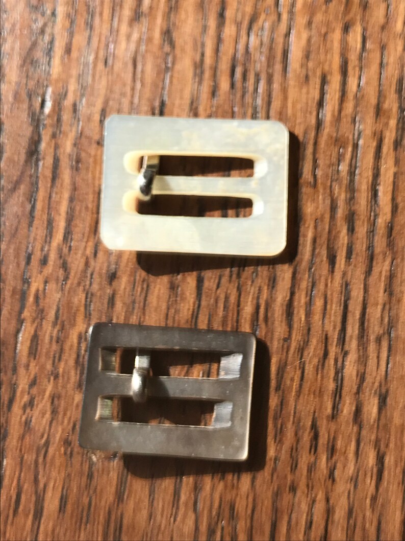 193040s 2 x Vintage Art Deco Square Mother of Pearl Buckles