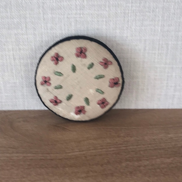 Antique Silk Embroidered Pin Wheel Cushion