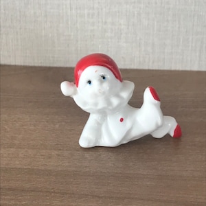 Vintage Small Cute Porcelain Pierrot Ornament  - 1980s