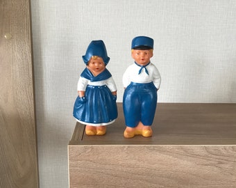 Vintage Squeaky Rubber Dolls in Dutch Costume - 1950s