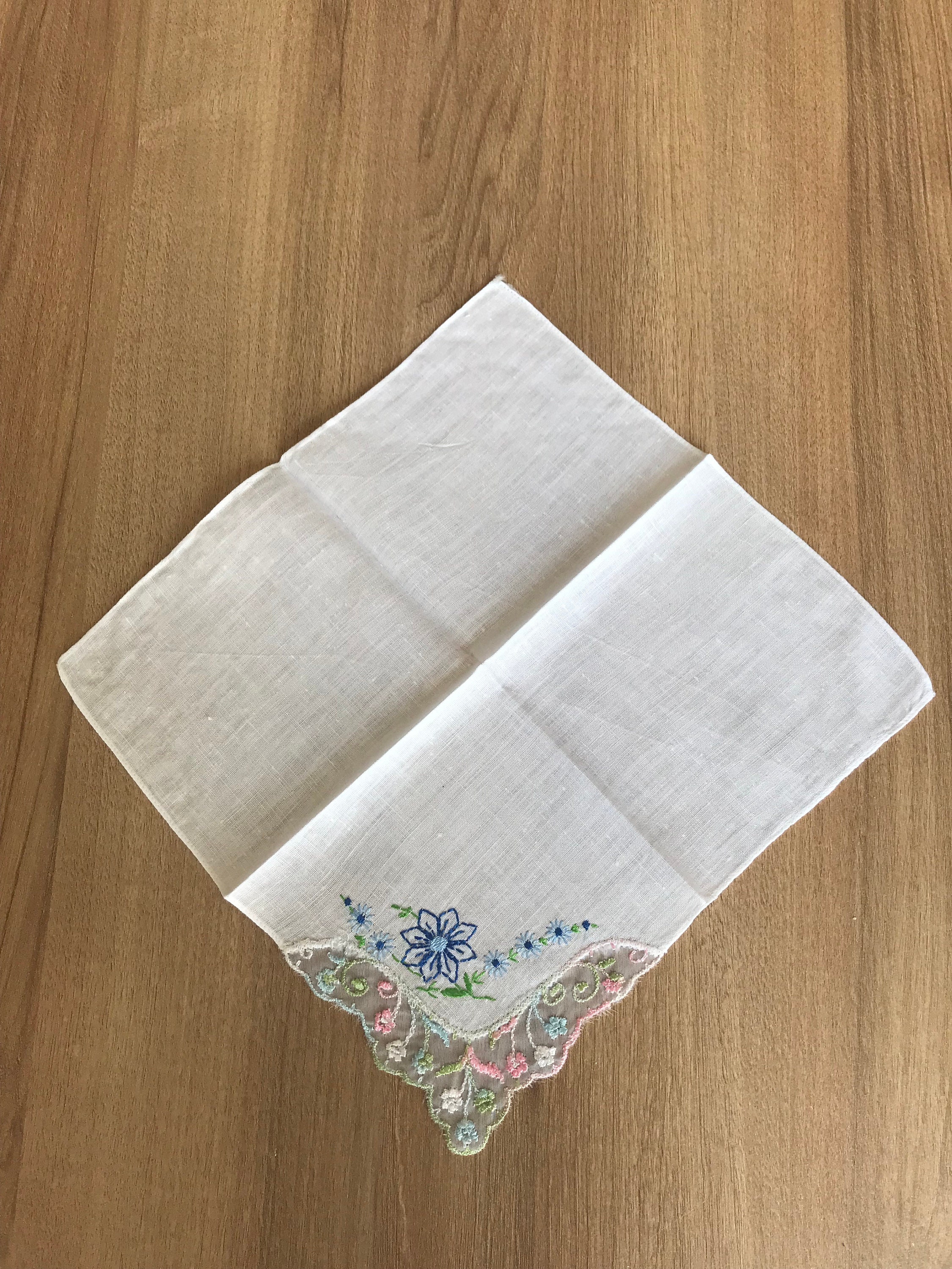 Beautiful Vintage Fine Cotton Embroidered Floral Design With Lace