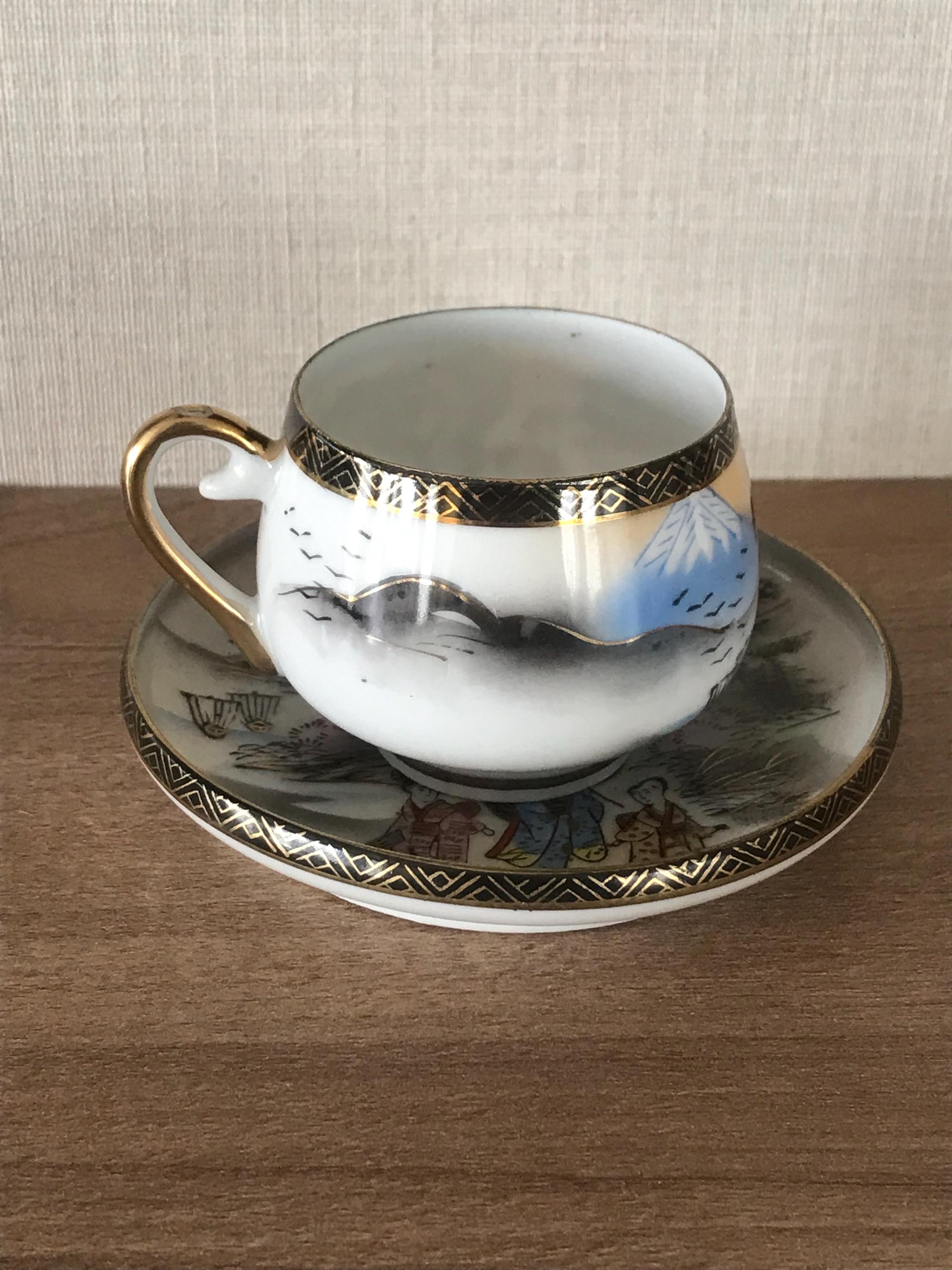 Vintage Rare Japanese Ritz China Lithophane Coffee Cup and Saucer