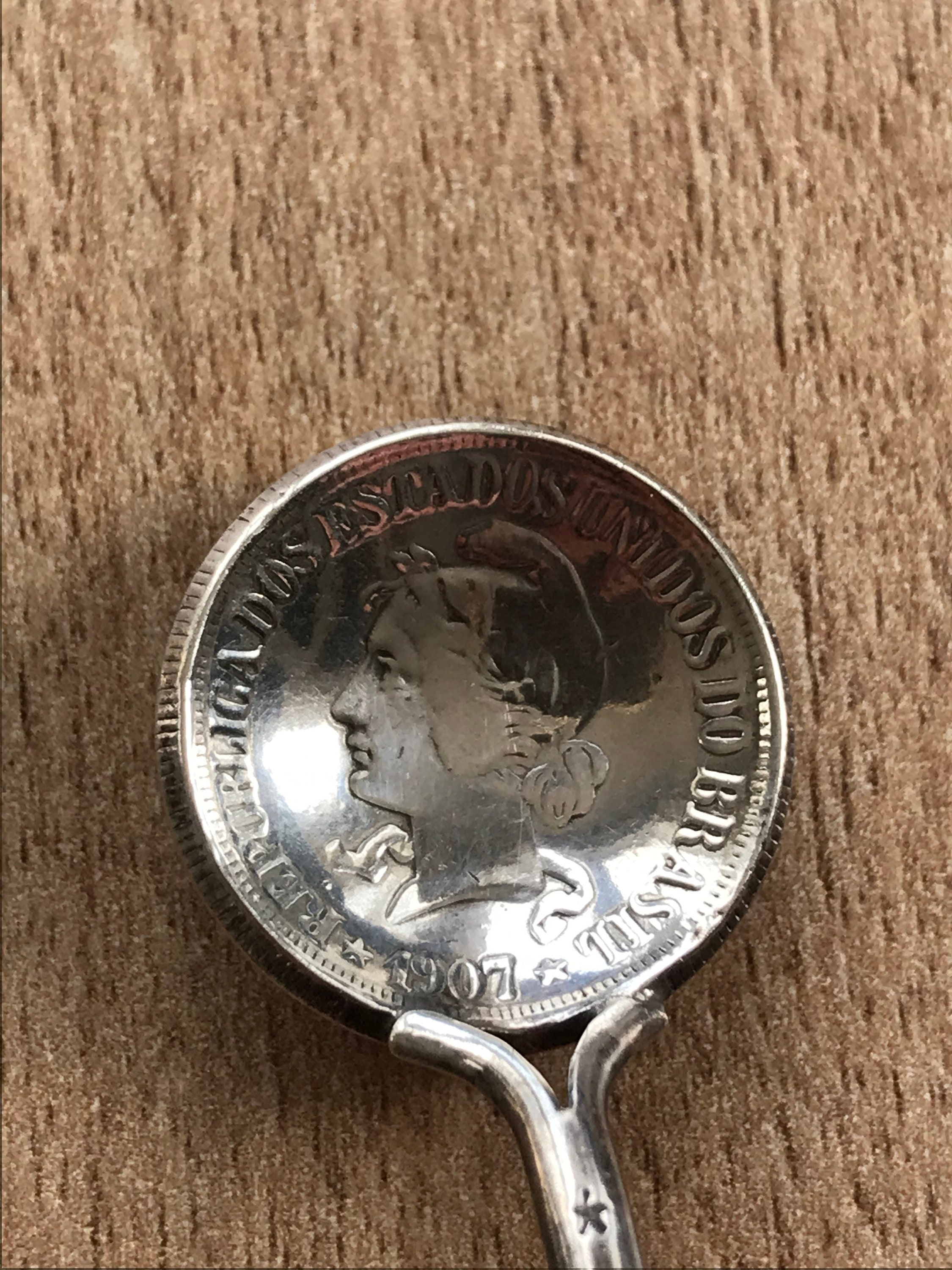 Antique Brazilian 500 REIS Coin Prata 900 Silver Spoon 1907 - Etsy UK