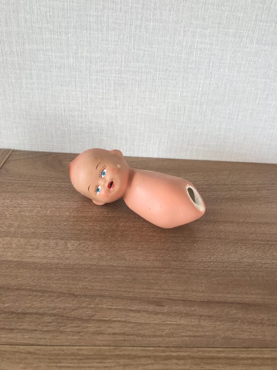 Small Vintage Bisque Open Mouth Doll Head and Body 1940/50s
