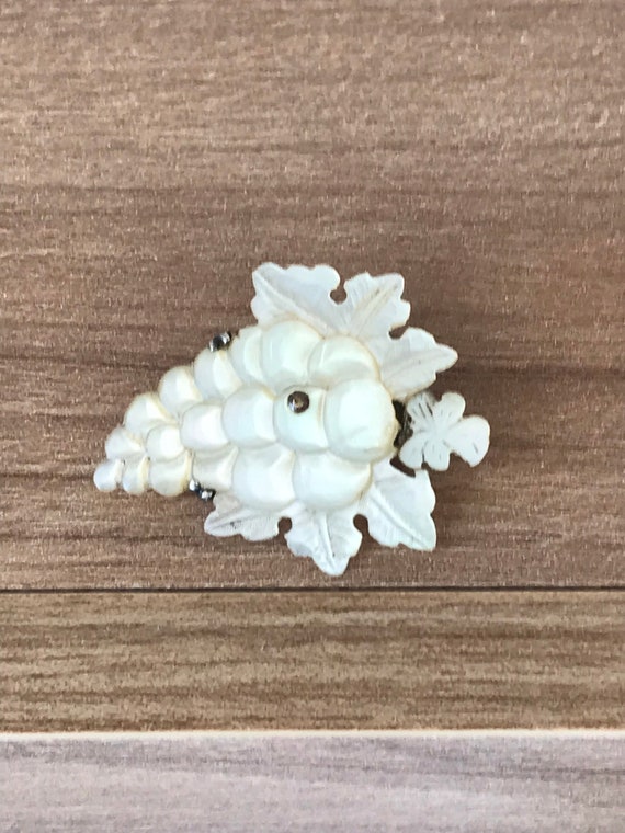 Beautiful Vintage Carved Mother of Pearl Brooch - image 8