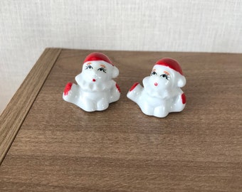 Vintage Pierrot Porzellanornamente - 1980er Jahre Niedliche Clownfiguren, 2er-Set