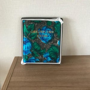 Vintage unbenutzte Weihnachtskarte mit Stoffüberzug und Adressbuch - Mid Century