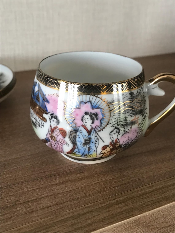 Vintage Rare Japanese Ritz China Lithophane Coffee Cup and Saucer
