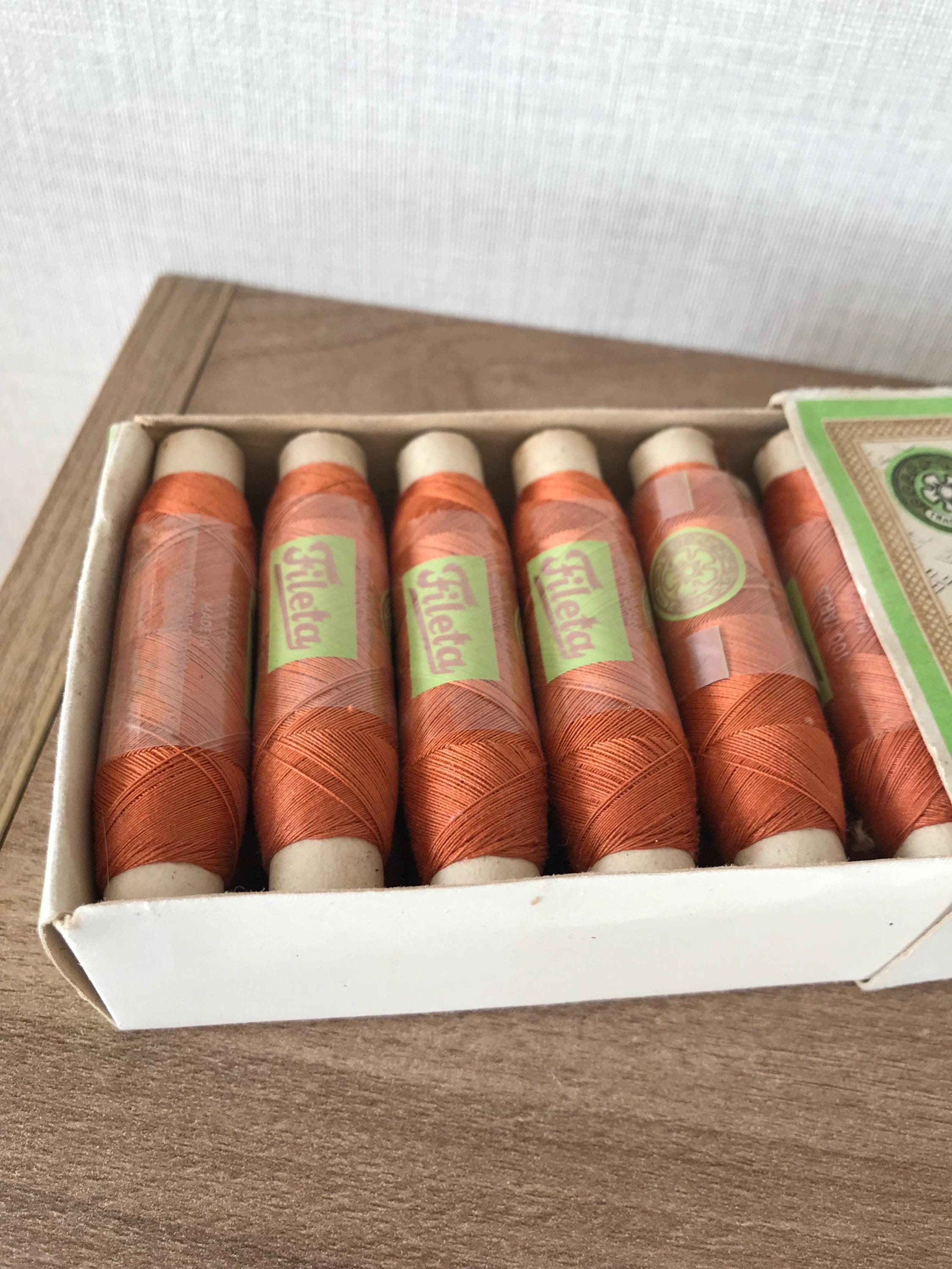 Fileta Vintage Boxed Burnt Orange Fileta Thread X 12 - Made in Czechoslovakia ...