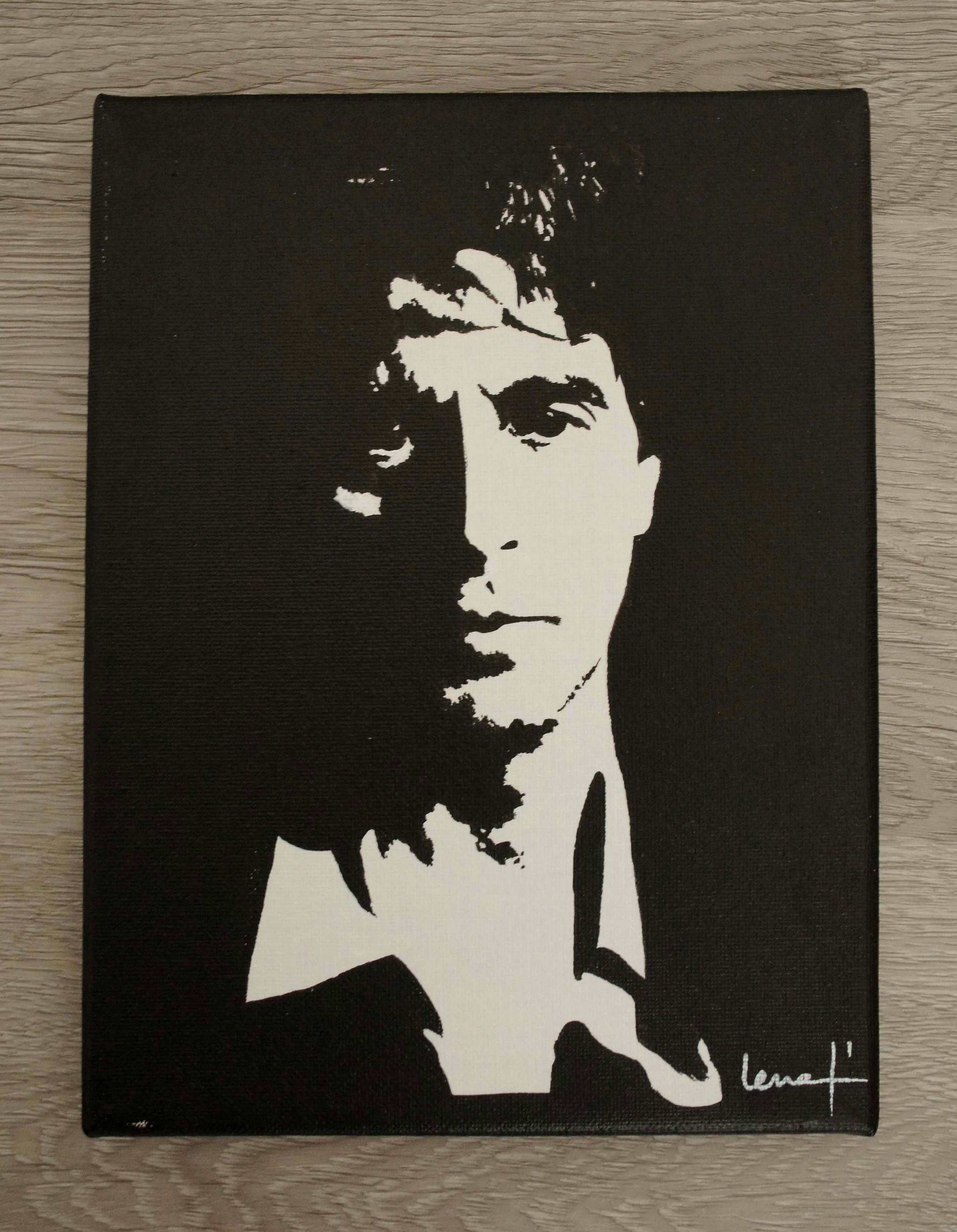 Peinture acrylique en noir et blanc portrait Al Pacino Etsy France