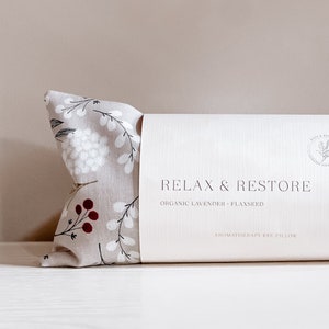 Ögonkudde med lavendel och linfrön, kudde med lavendel och kamomill, oparfymerad ögonkudde, aromaterapi-avslappningsmask