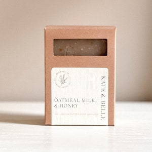 Savon au lait d&#39;avoine et au miel : barre artisanale entièrement naturelle faite à la main (5 oz)