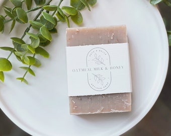 OATMEAL MILK & HONEY , All Natural Handmade Soap 5oz , Handmade Soap ,  Bar Soap , Cold Process , Goats Milk • Gift for Men • Gift For Women
