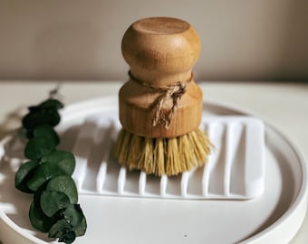 Wooden Kitchen Dish Brush: Sisal Scrubbing Brush, Eco-Friendly