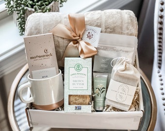 Spa Gift Box, Relaxation Gift,  New Mom Gift Box, You Got This Gift, Hug In A Box, Mindfulness Gift, Cozy Care Package, Blanket Gift Box,
