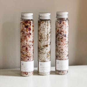 Bath Salt Tubes: Essential Oils, Natural Bath Soak (3.5oz)
