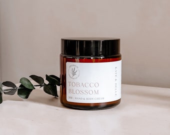 TOBACCO BLOSSOM 2oz Lotion: All Natural Vegan Body Hand Cream