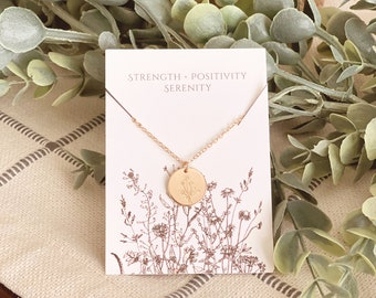 Inspirational Necklace • Strength Gift • Positivity • Uplifting Gift • Add on gift • Encouragement Gift • Wildflower Necklace • build a box