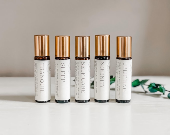 Essential Oil Blend Rollers 10ml , Perfume Oil, Rollerball, Travel Size, Multiple Scents, .33 oz