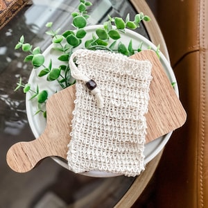 Sisal Soap Saver Pouch , Eco Friendly Soap Saver , Gentle Exfoliating , Zero Waste , Natural , Spa Gift • Gift Box • Soap Pouch