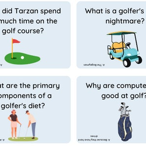 Cartes de blague de golf - Ensemble de 16