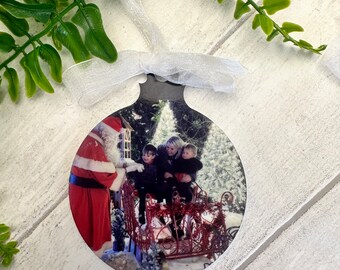 Photo acrylic bauble, Christmas decoration, personalised Christmas, photo bauble, memorial bauble
