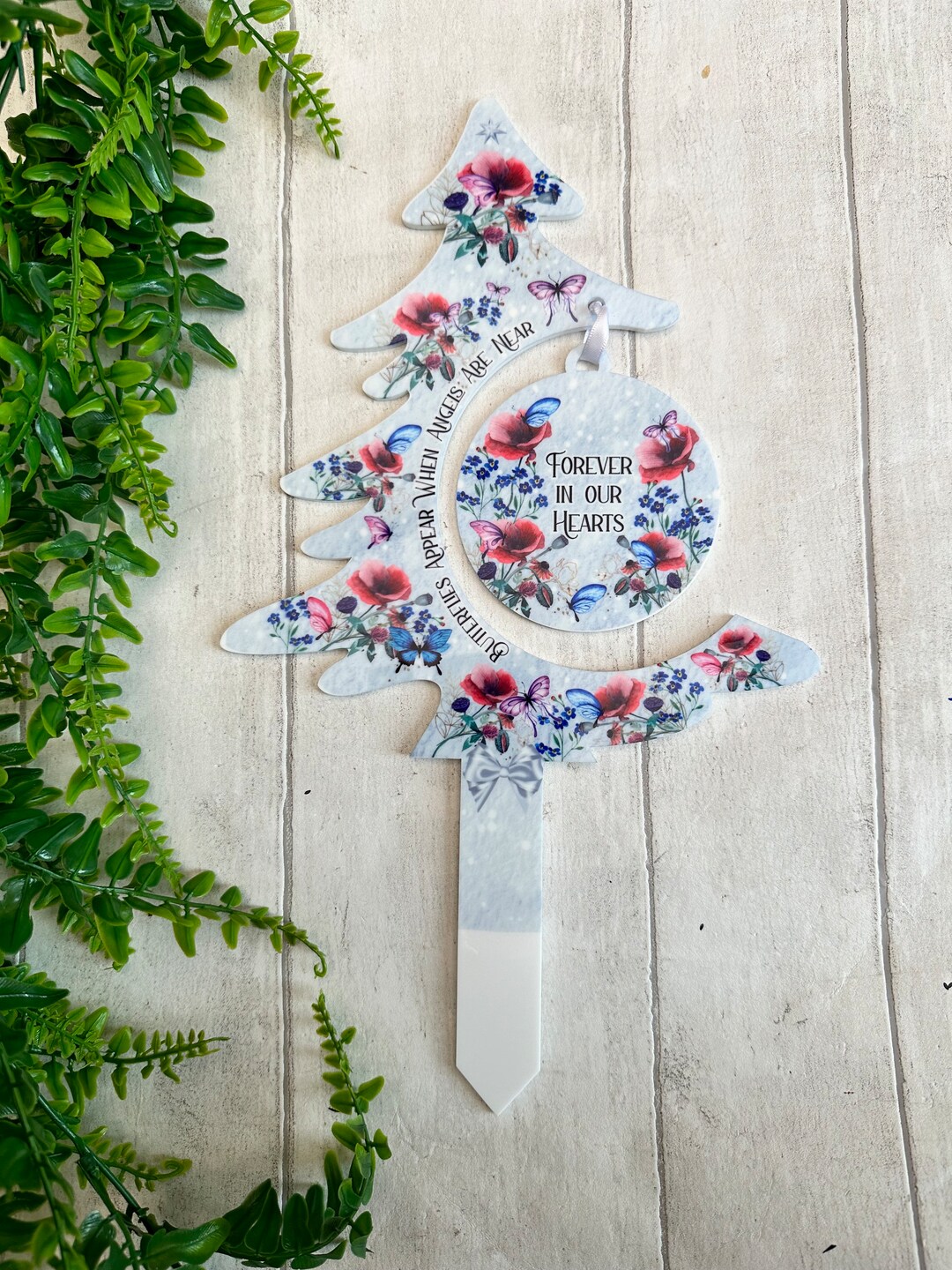 Personalised Christmas Tree Grave Marker Personalised Grave Etsy UK