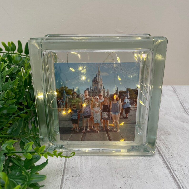Personalised photo Glass Block Light Etsy