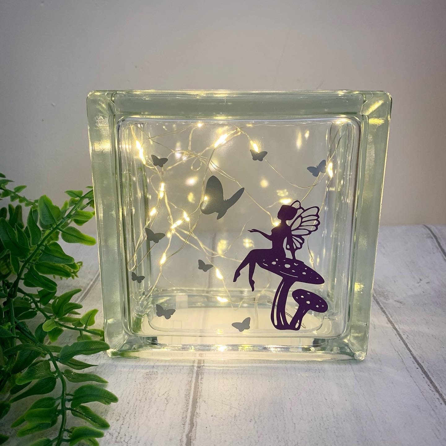 Fairy Light up Glass Block, Nightlight Etsy